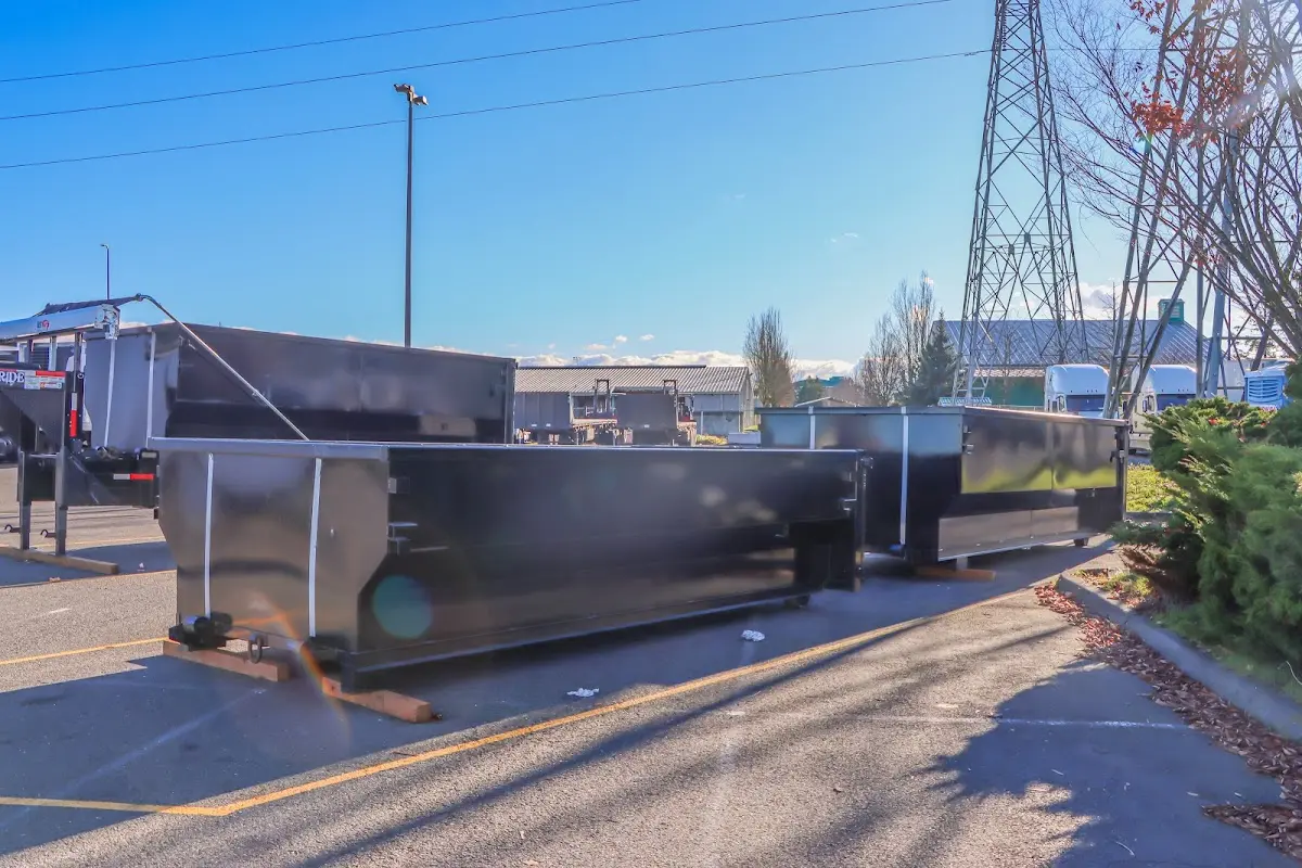 Roll-off dumpster ready for waste disposal at job site for Construction Dumpster Rental in La Riviera